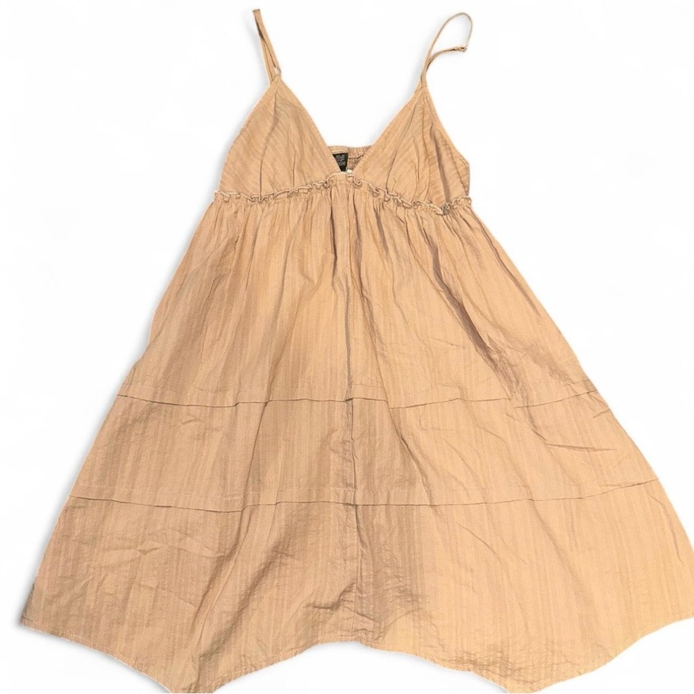 tan & cream tiered maxi dress